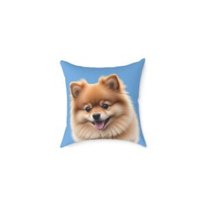 Pomeranian Dog Square Poly Canvas Pillow