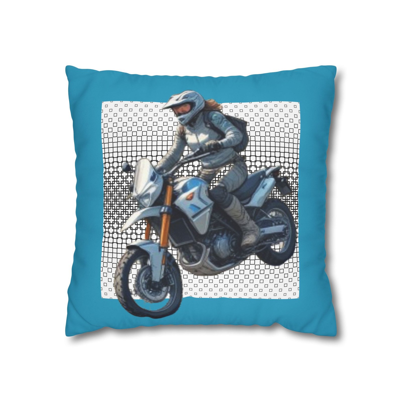 Scrambling Bikes Square Poly Canvas Pillowcase - Image 5