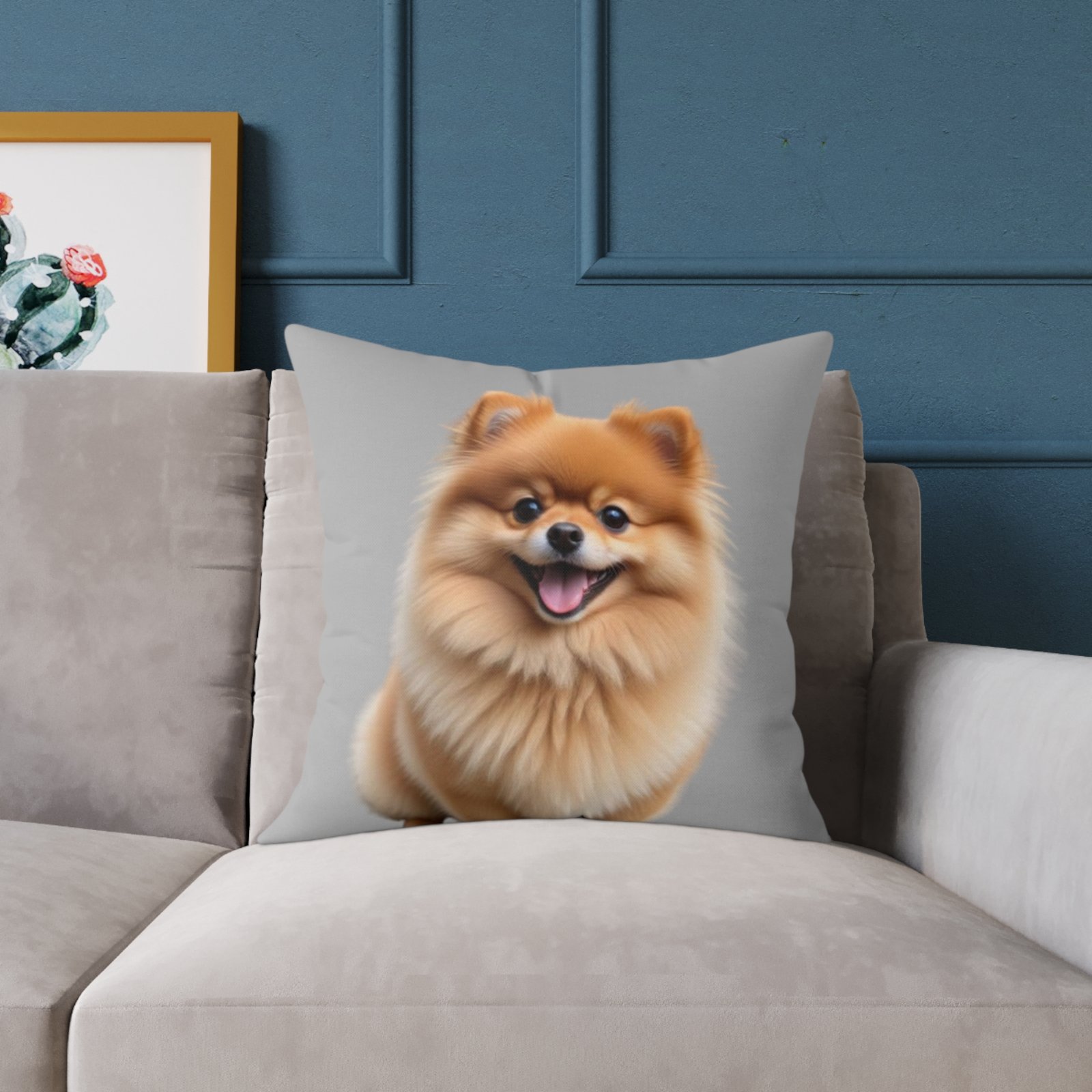 Pomeranian Dog Square Poly Canvas Pillow - Image 11