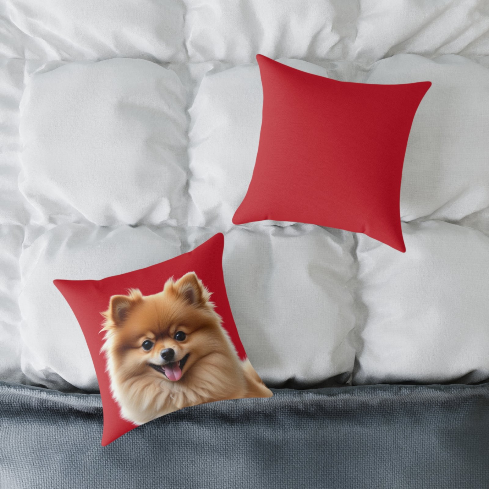 Pomeranian Dog Square Poly Canvas Pillow - Image 4