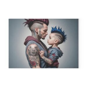 Punk Rocker Glass Cutting Board - Unique Kitchen Decor, Perfect Gift for Chefs, Home Cooks, and Housewarmings, Ideal for Birthdays or Holidays