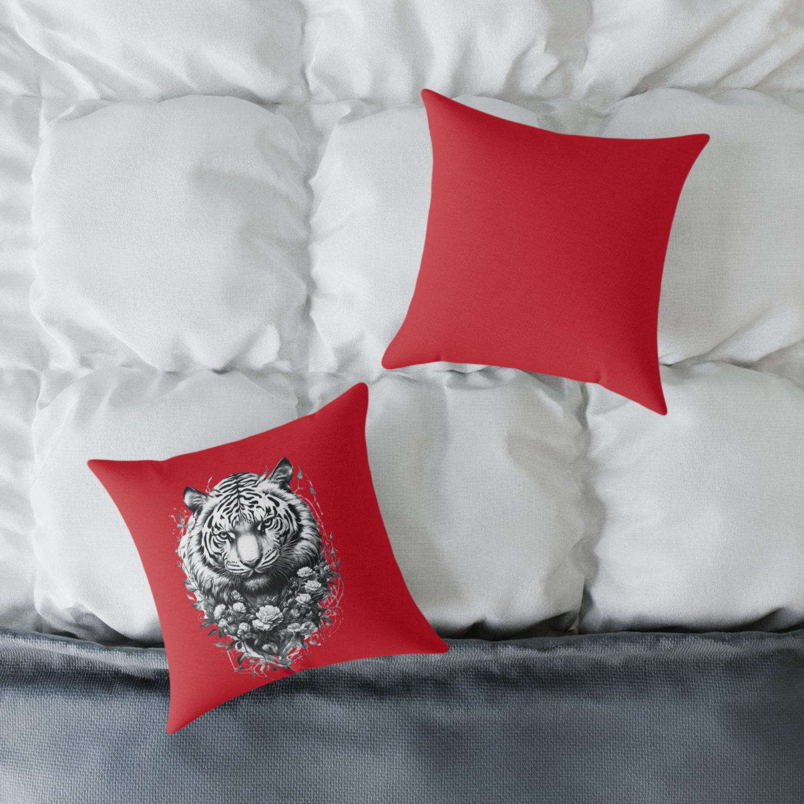 Tiger Square Poly Canvas Pillow - Image 4