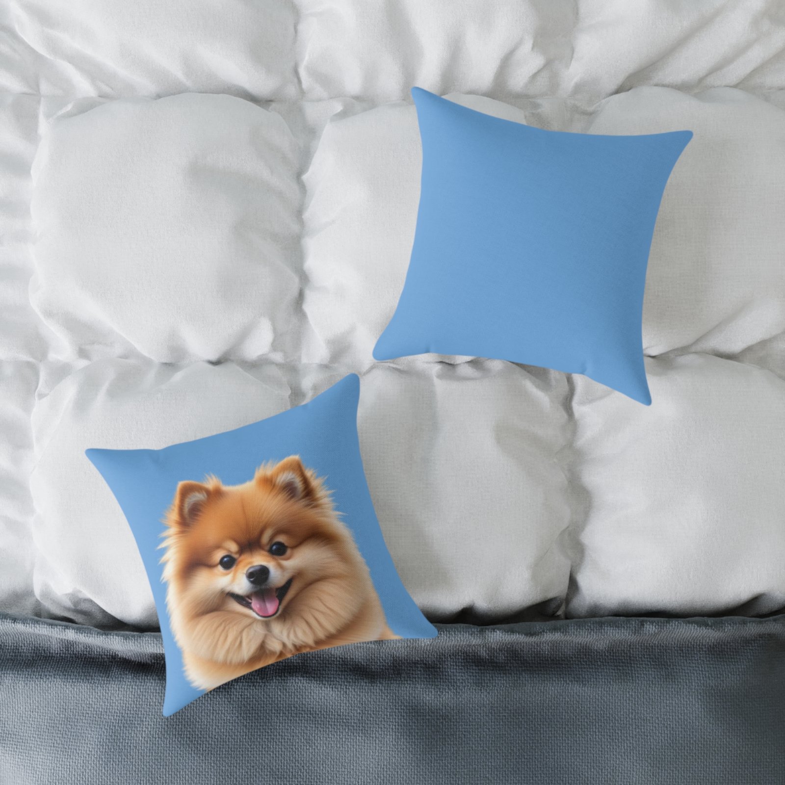 Pomeranian Dog Square Poly Canvas Pillow - Image 4