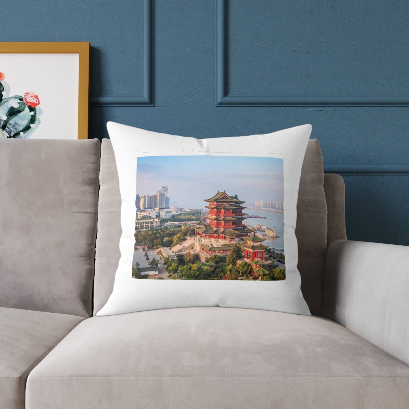 Japans Temple Square Poly Canvas Pillow - Image 11