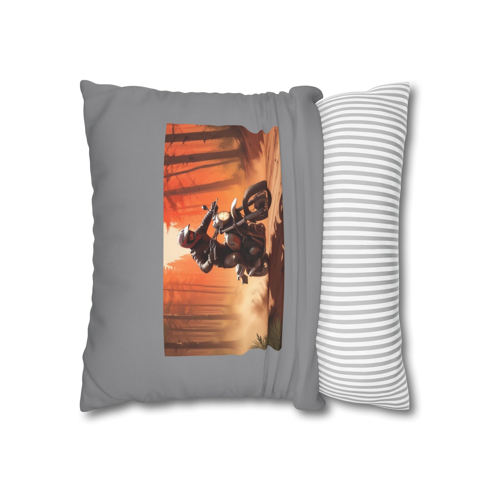 Scrambling Bikes Square Poly Canvas Pillowcase - Image 6