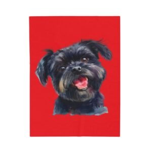 Terrier Dog Custom Dog Portrait Velveteen Plush Blanket | Cozy Pet Lover Gift