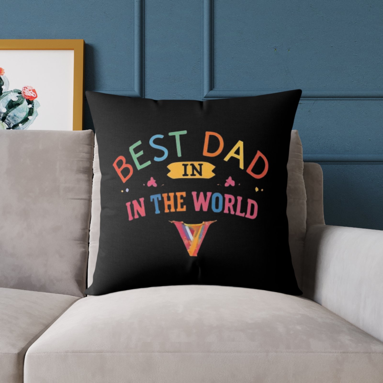 Best Dad Square Poly Canvas Pillow - Image 15