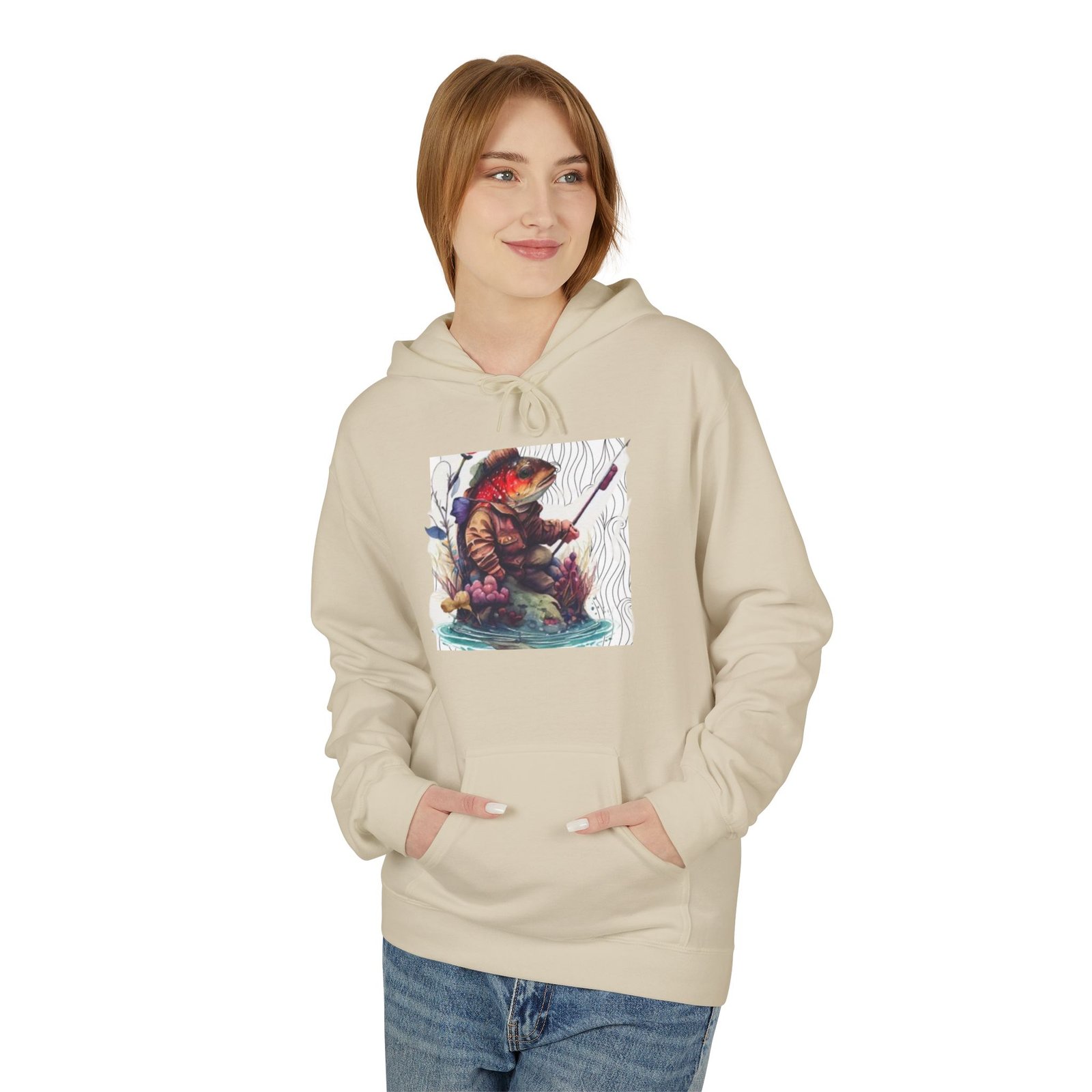 Fishing Adventure Water Sport Fleece Hoodie | Perfect Gift for Anglers, Outdoor Enthusiasts, Fishing Trips, Birthdays, and Summer - Image 15