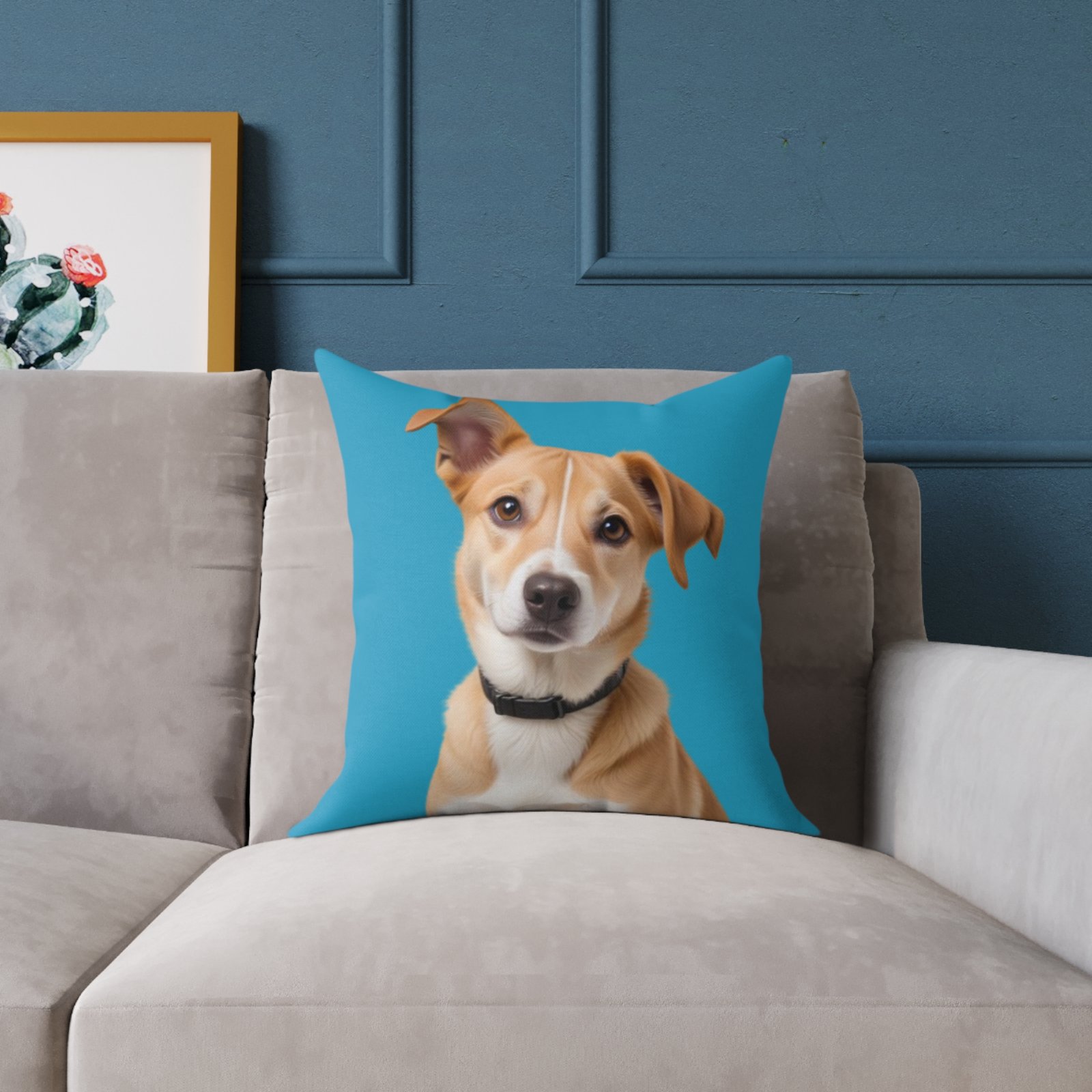 Jack Russell Square Poly Canvas Pillow - Image 7