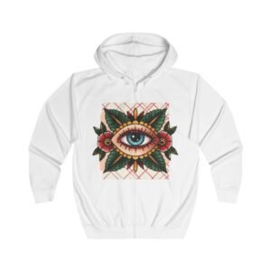 RETRO Tattoo Art Full Zip Hoodie - Stylish Unisex Sweatshirt, Perfect for Artists and Tattoo Lovers, Gift for Birthdays and Celebrations, [...]