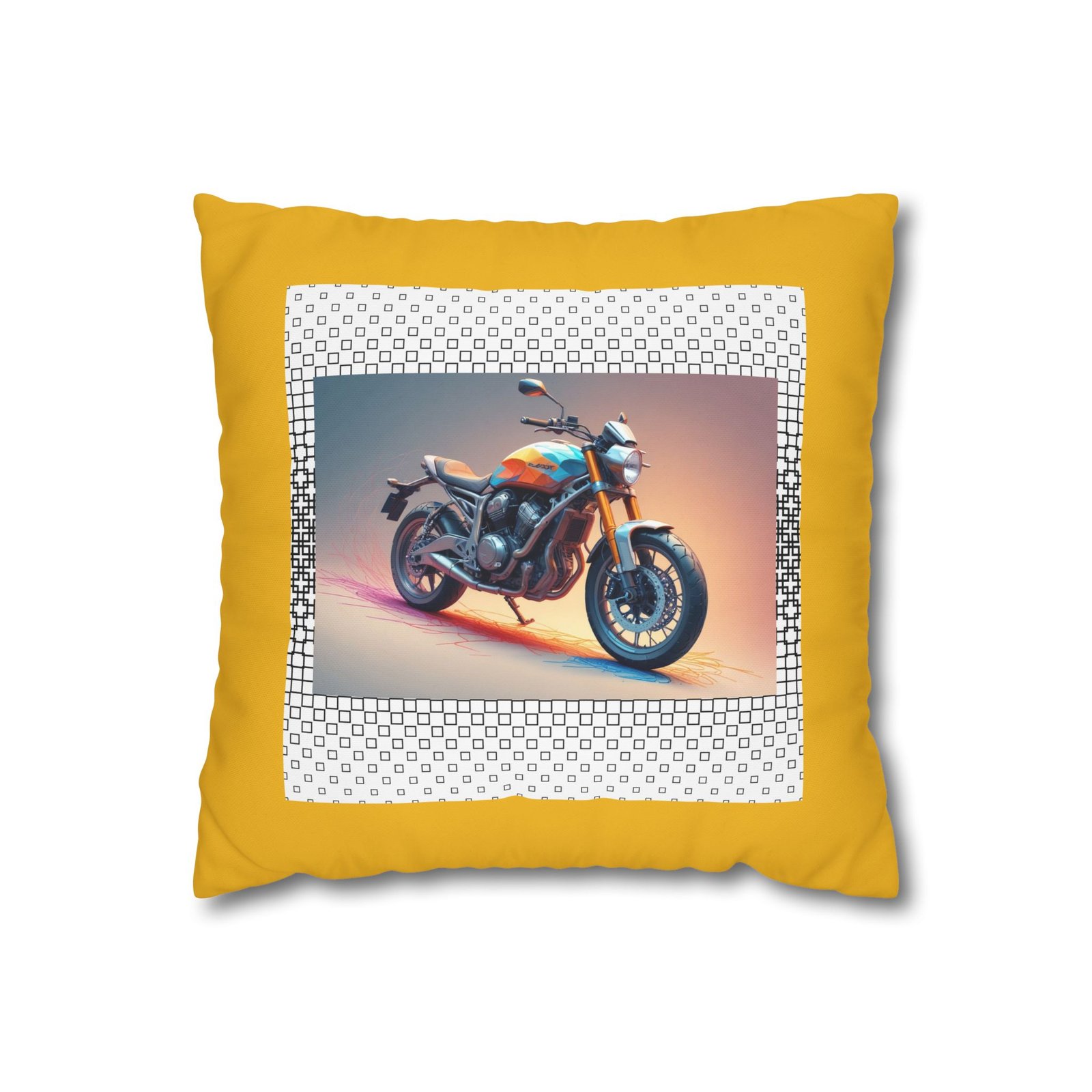 Scrambling Bikes Square Poly Canvas Pillowcase