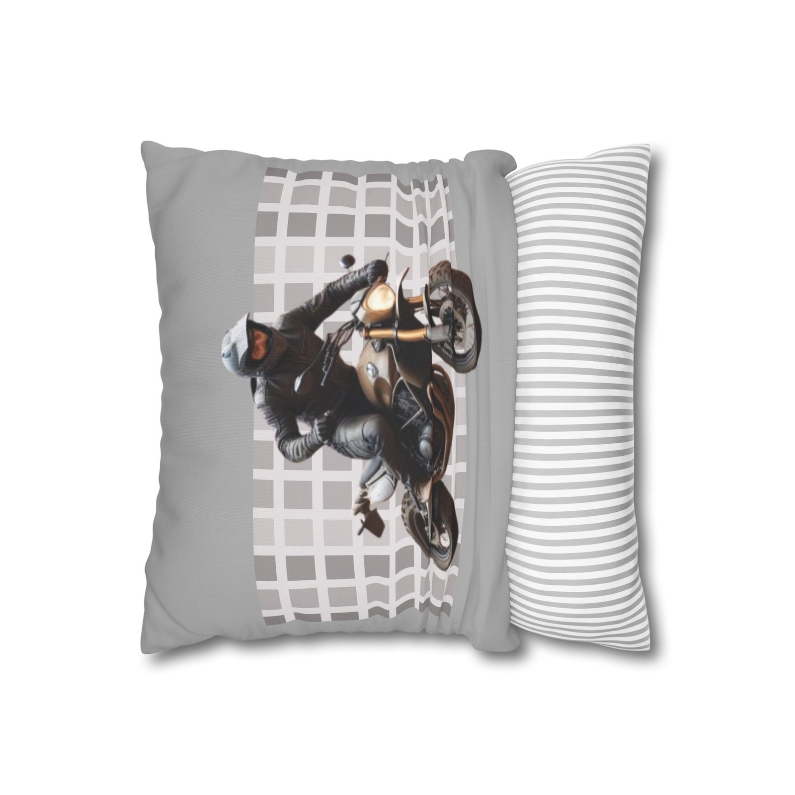 Scrambling Bikes Square Poly Canvas Pillowcase - Image 2