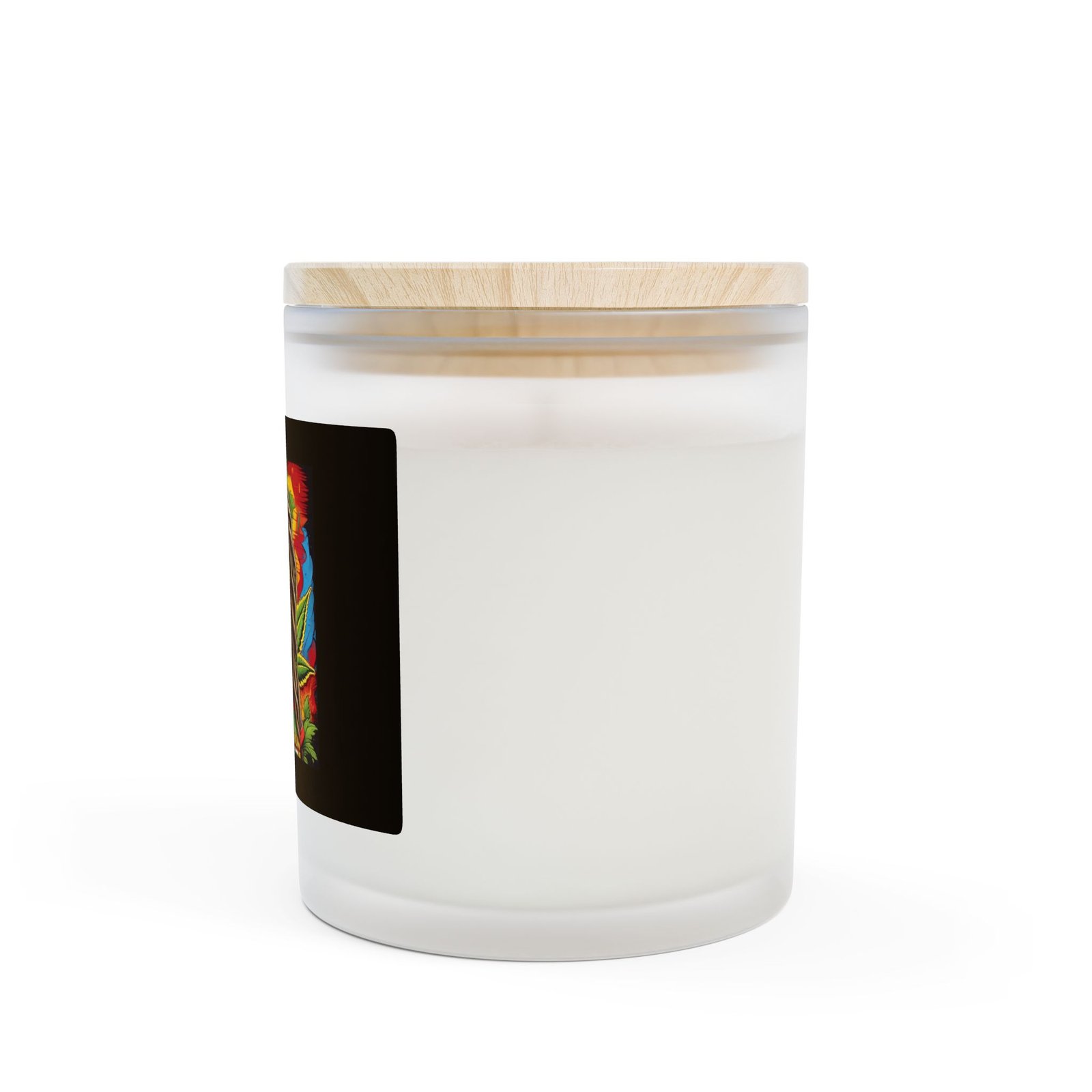 Reggae Rasta Jamaica Frosted Glass Candle, 11oz - Image 3