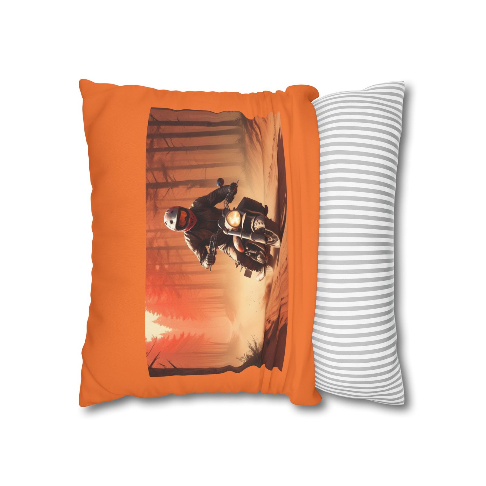 Scrambling Bikes Square Poly Canvas Pillowcase - Image 6