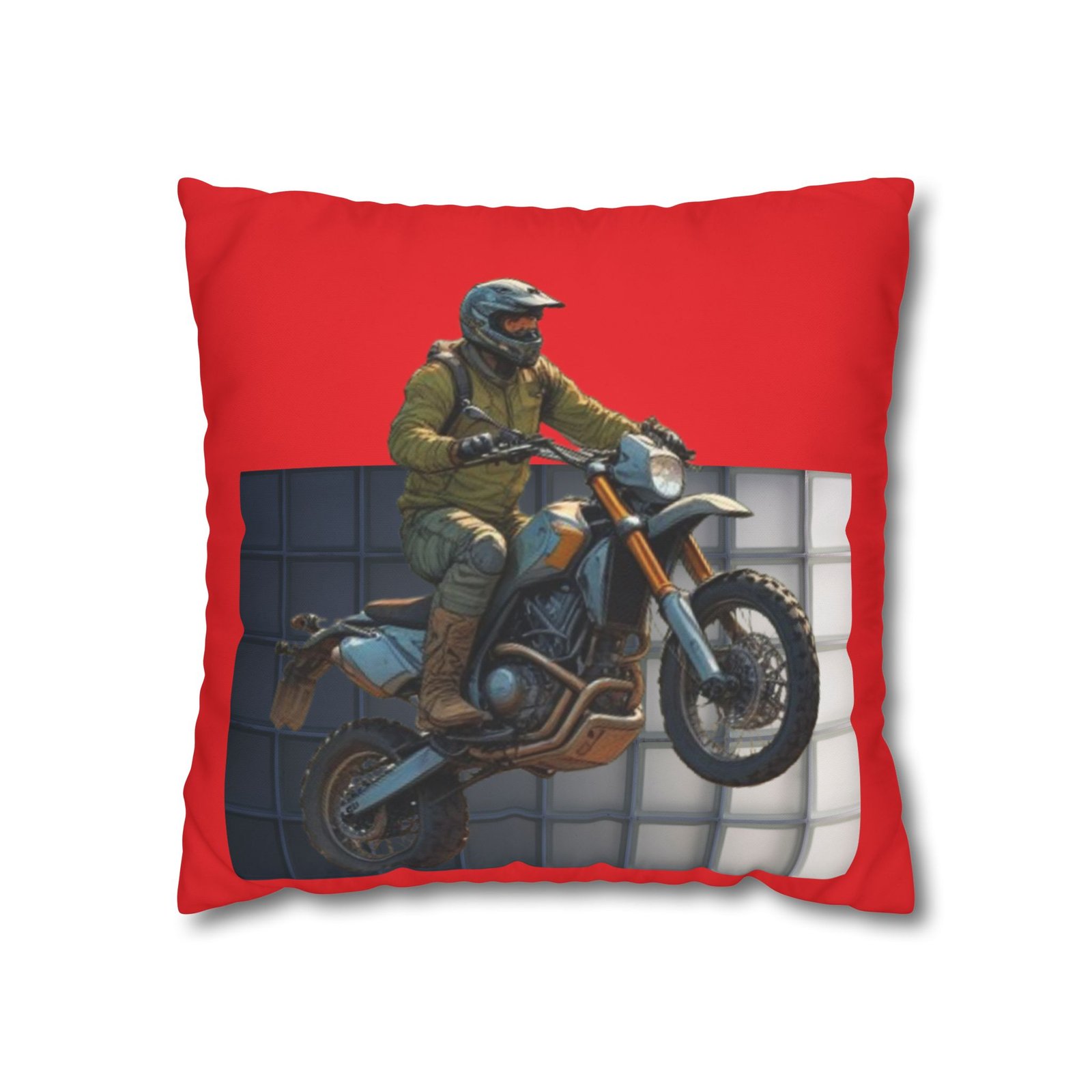 Scrambling Bikes Square Poly Canvas Pillowcase - Image 5