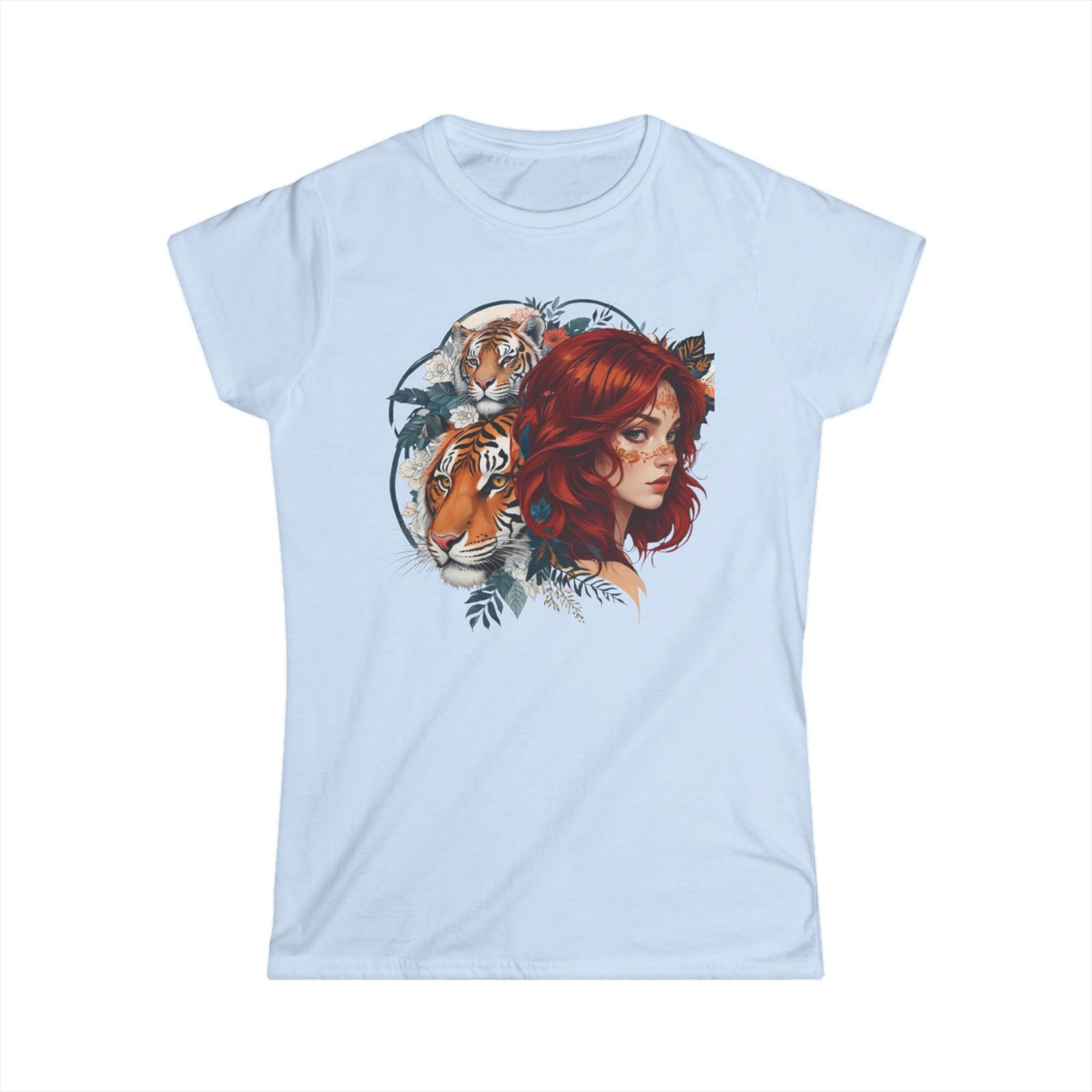 Tiger Lady Art Design Tattoo Soft style Tshirt - Image 13
