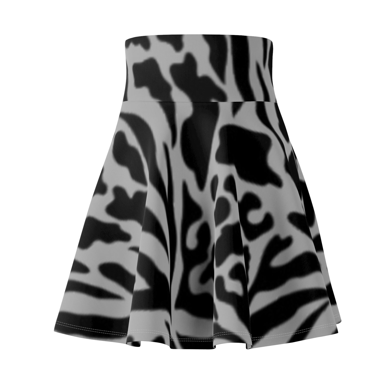 Zebra Print Women's Skater Skirt - Boho Chic Style for Spring & Summer - Image 2