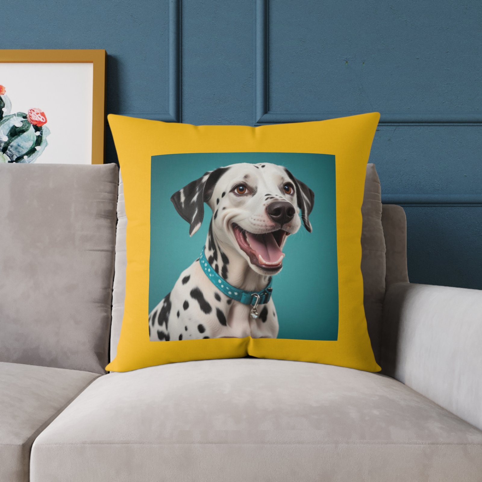 Dalmatian Pet Dog Puppy Cushion 08 Square Poly Canvas Pillow 08 - Image 15