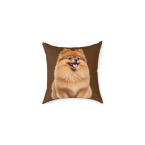 Pomeranian Dog Square Poly Canvas Pillow