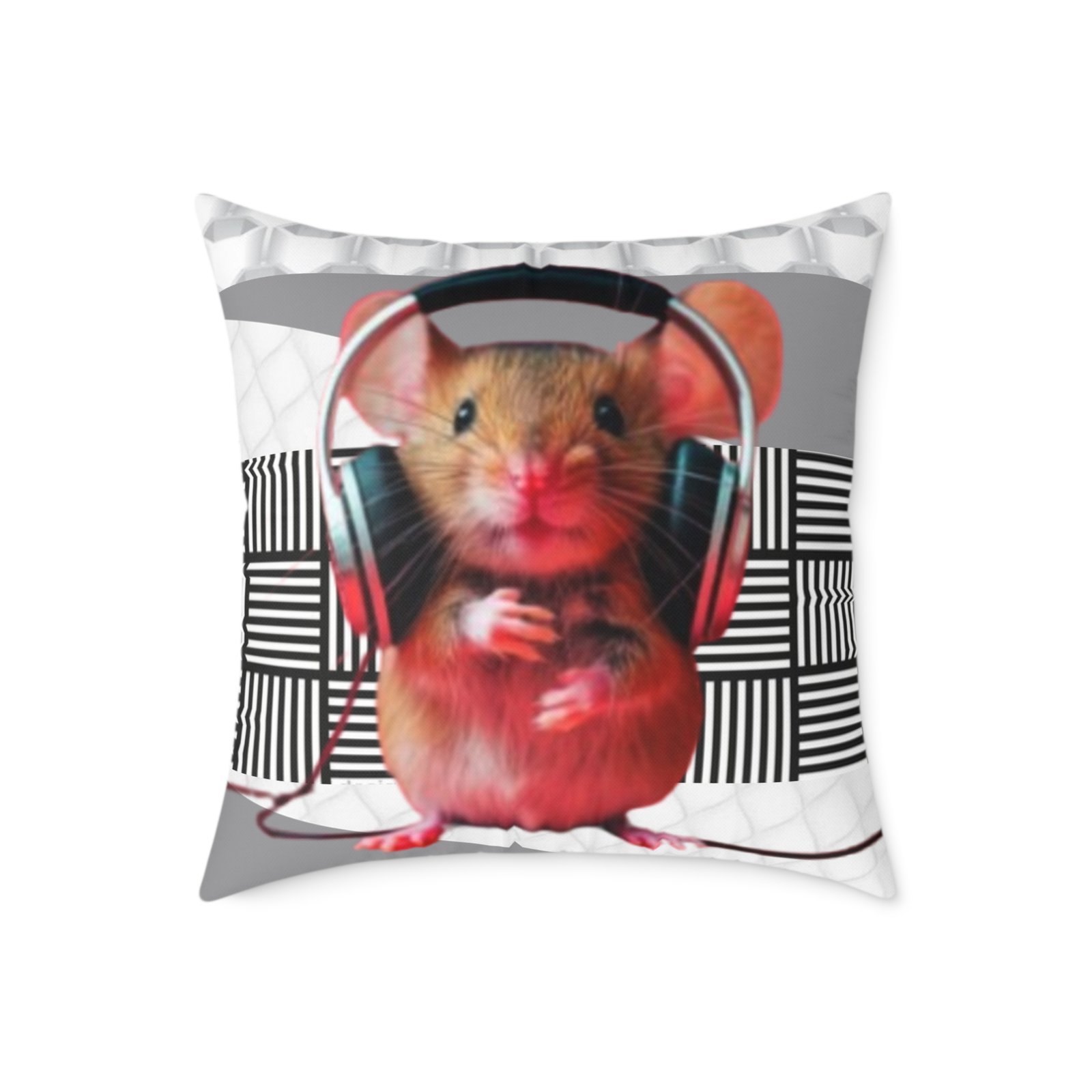 Music Dj Animal Headphones Square Poly Canvas Pillow 08 - Image 13
