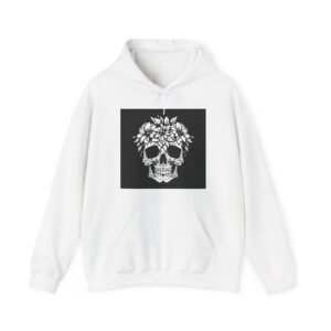 Skull Roses Tattoo Flowers Hoodie, Gothic Sweatshirt, Edgy Pullover, Dark Floral