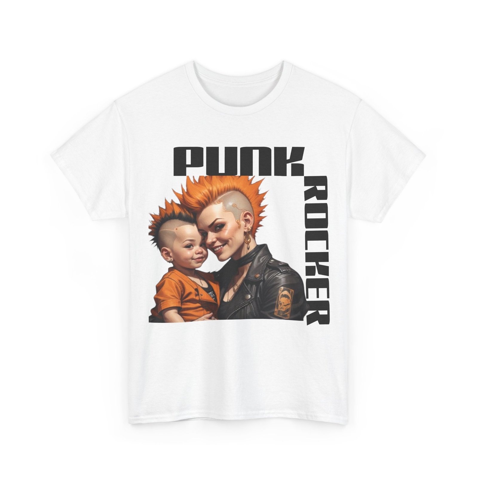 Punk Mother Daughter Father Son Grandparents Grandkids Matching Unisex Heavy Cotton Tee - Image 3