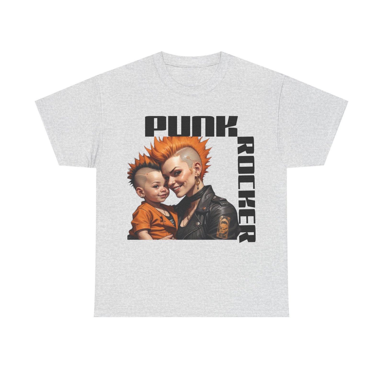Punk Mother Daughter Father Son Grandparents Grandkids Matching Unisex Heavy Cotton Tee - Image 5