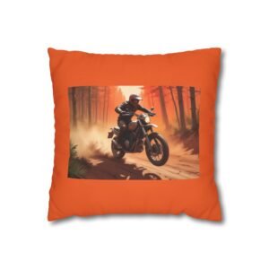Scrambling Bikes Square Poly Canvas Pillowcase