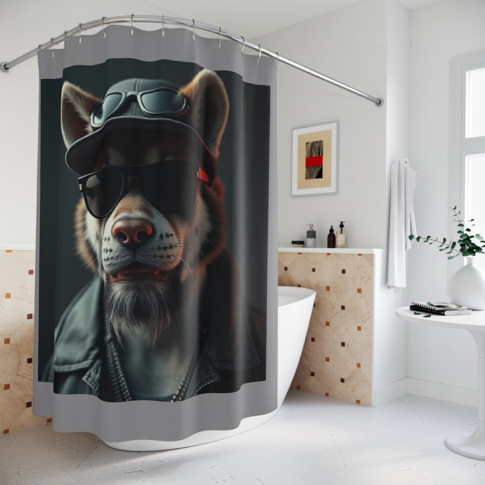 Pet Dog Lover Funny Shower Curtain | Cozy Pet Decor, Dog Lover Gift, Rustic Bathroom Accessory, Home Decoration - Image 4