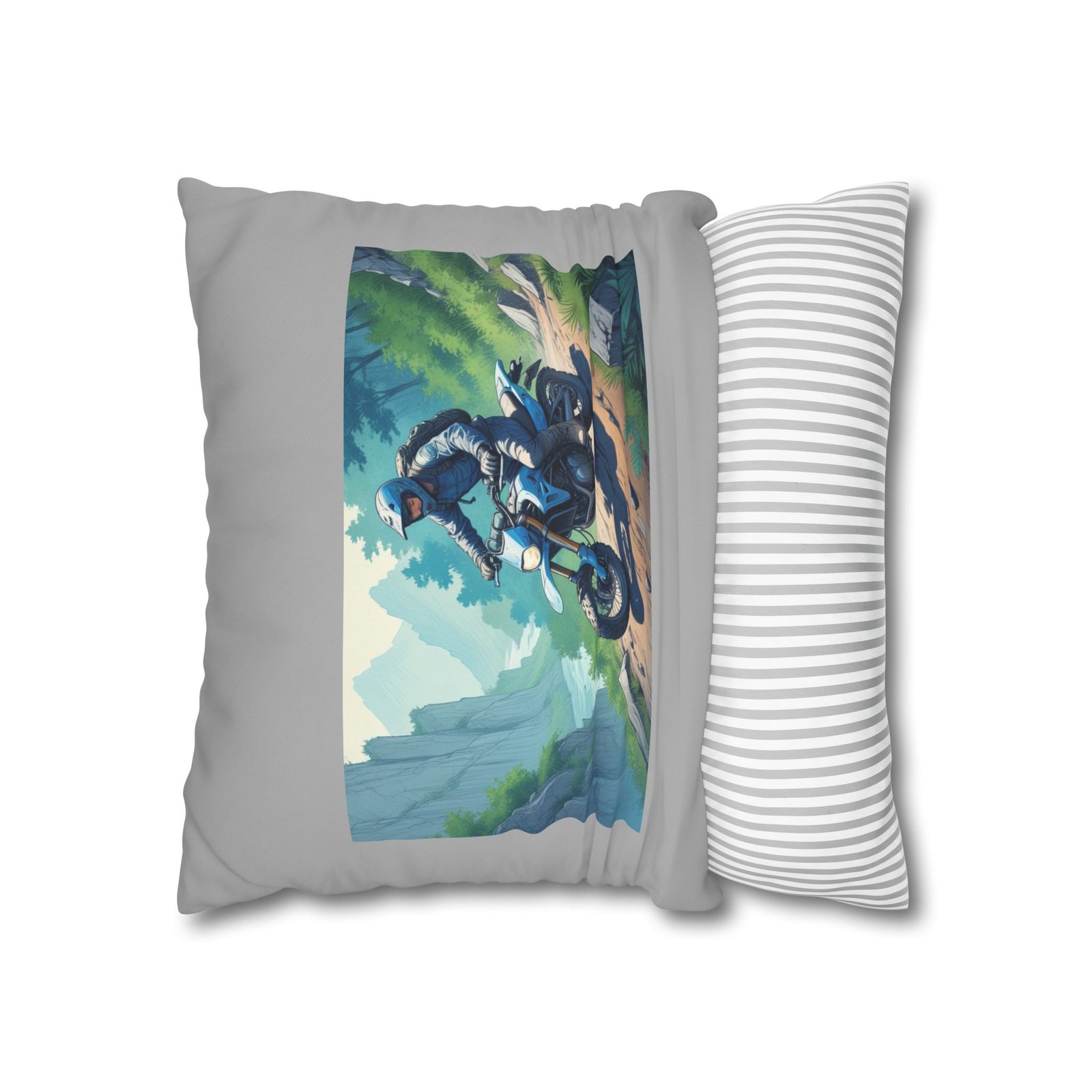 Scrambling Bikes Square Poly Canvas Pillowcase - Image 6