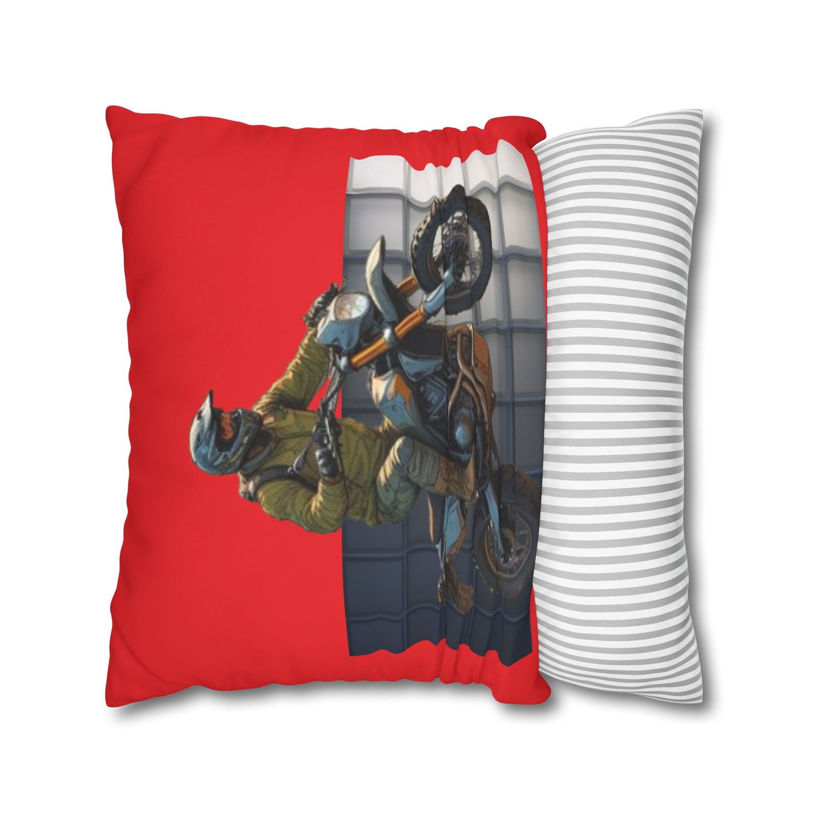 Scrambling Bikes Square Poly Canvas Pillowcase - Image 14