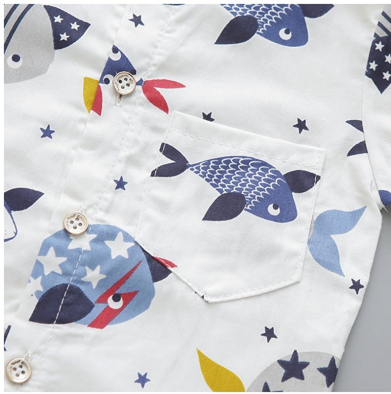 Fashion Toddler Infant Baby Kids Boys Short Sleeve Cartoon Printed Bow Tie Shirt Tops Solid Shorts Gentlement Outfits Set # p4 - Image 6