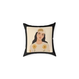 Yellow Flowers Poly Canvas Pillow