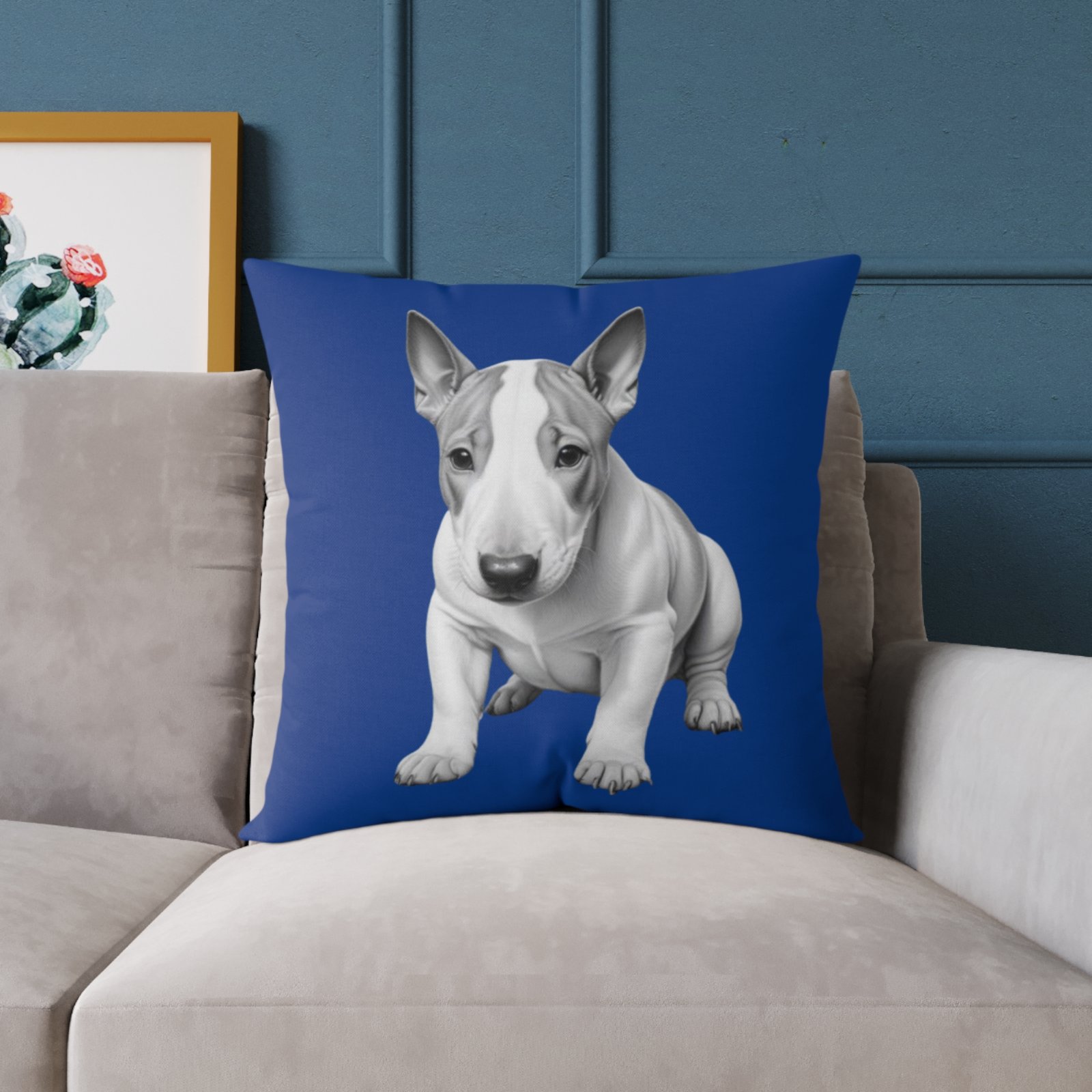 English Bull Terrier Square Poly Canvas Pillow - Image 15