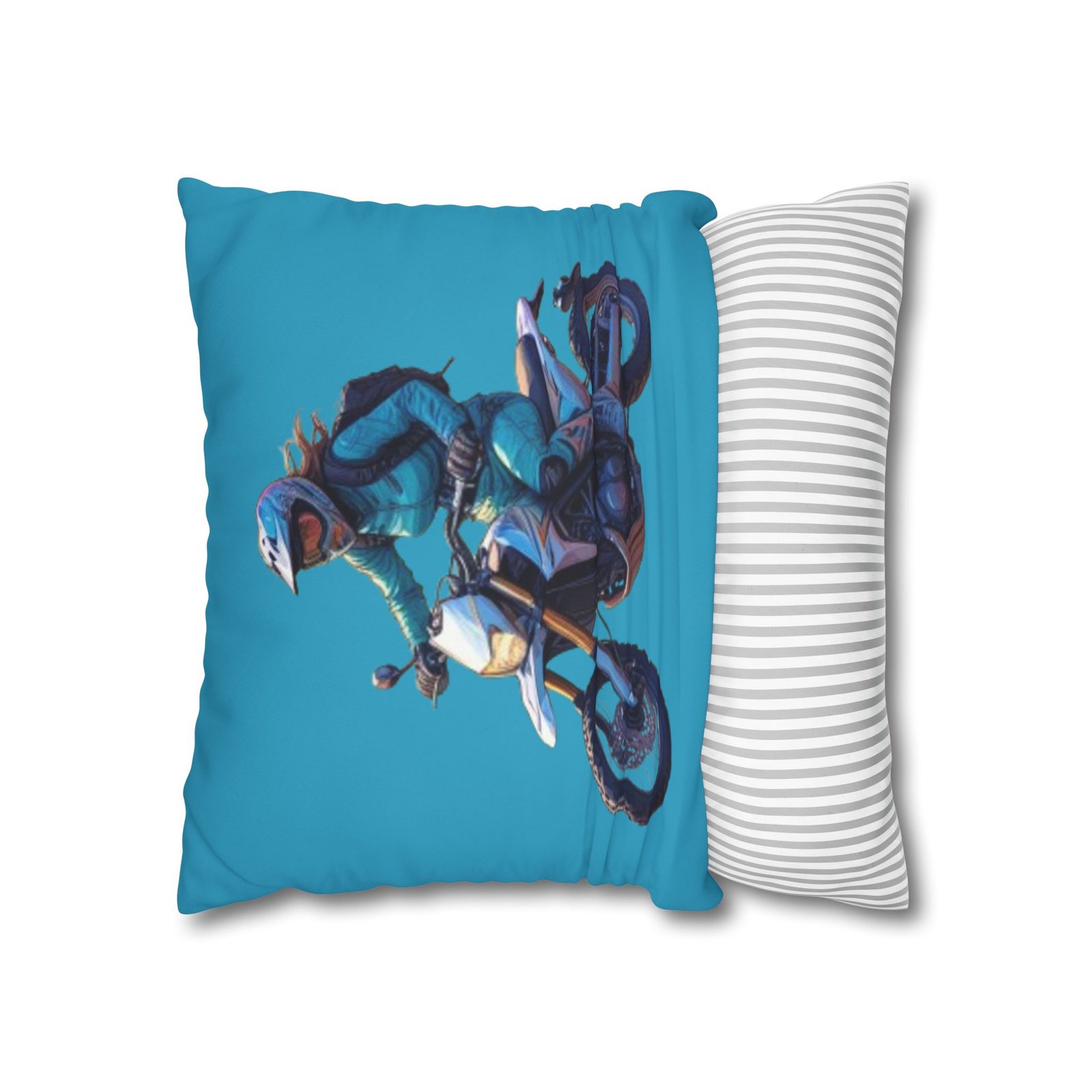Scrambling Bikes Square Poly Canvas Pillowcase - Image 6