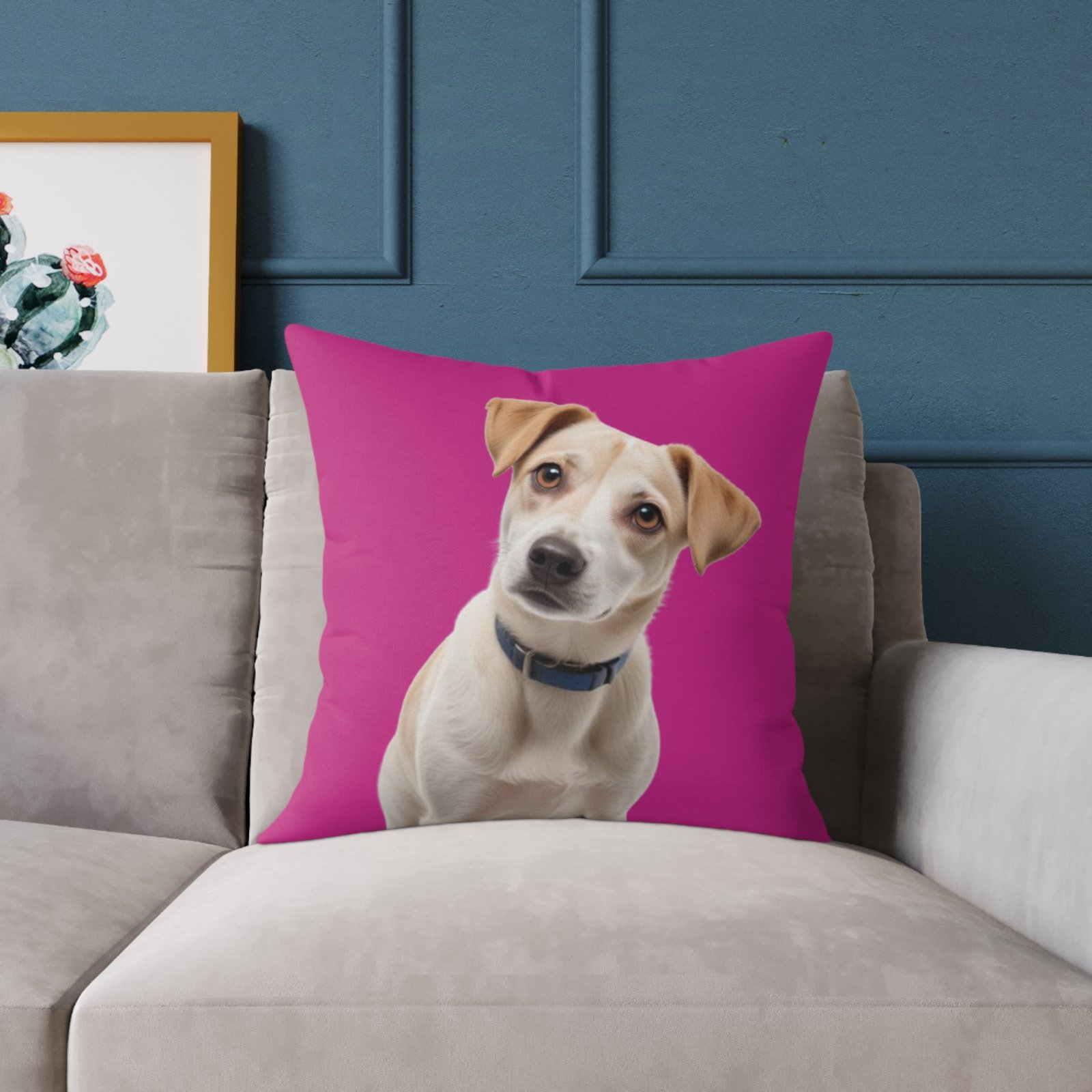 Jack Russell Square Poly Canvas Pillow - Image 11