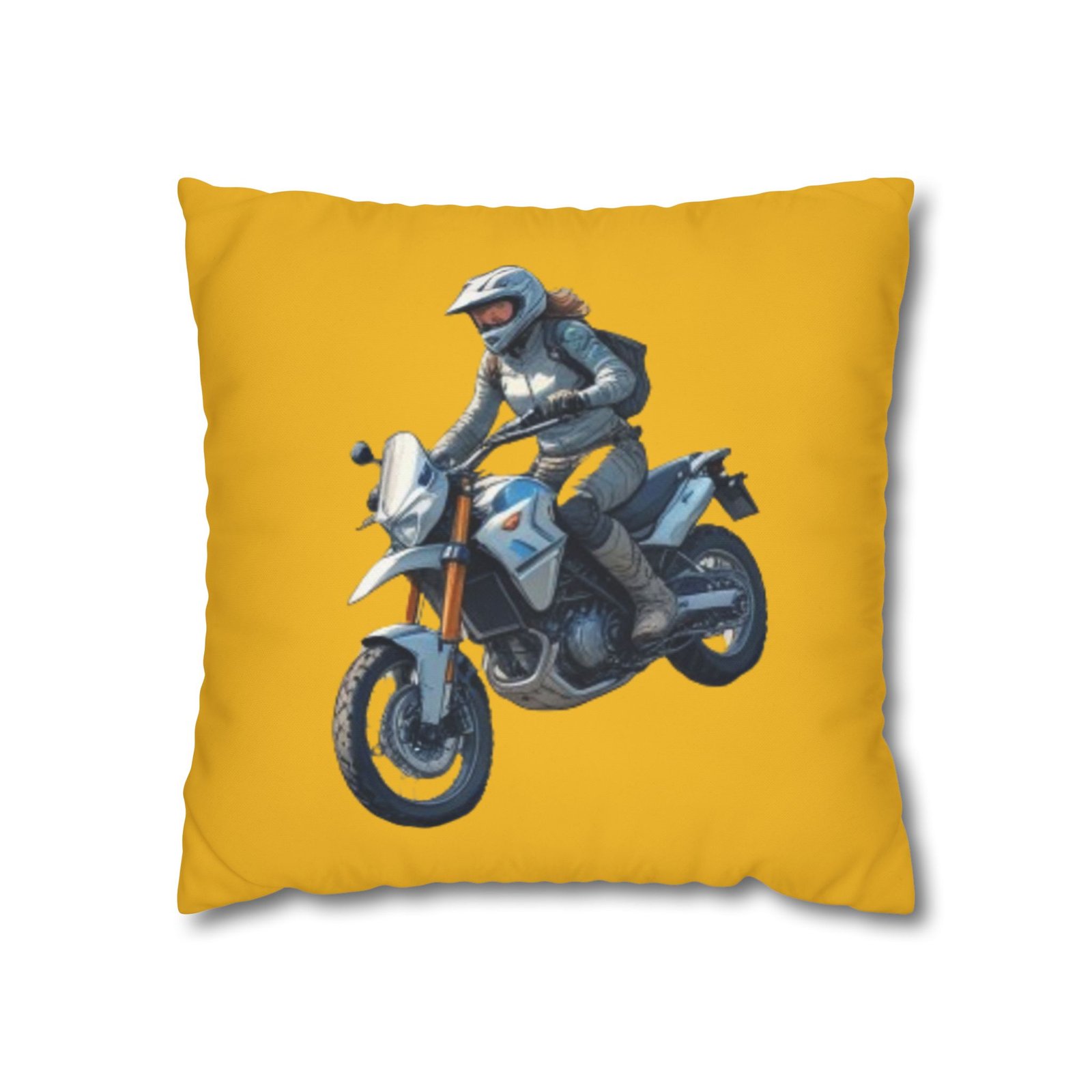 Scrambling Bikes Square Poly Canvas Pillowcase - Image 5