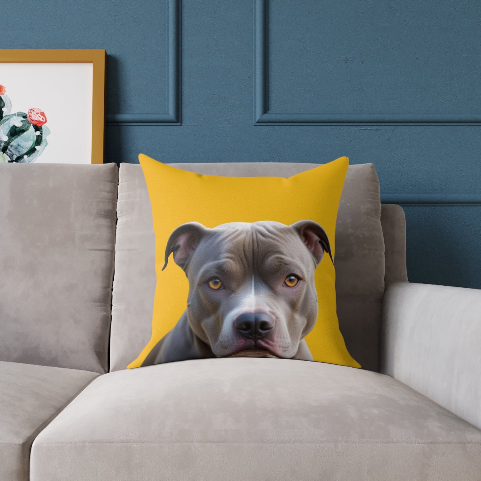 Staffordshire Bull Terrier Square Poly Canvas Pillow - Image 7