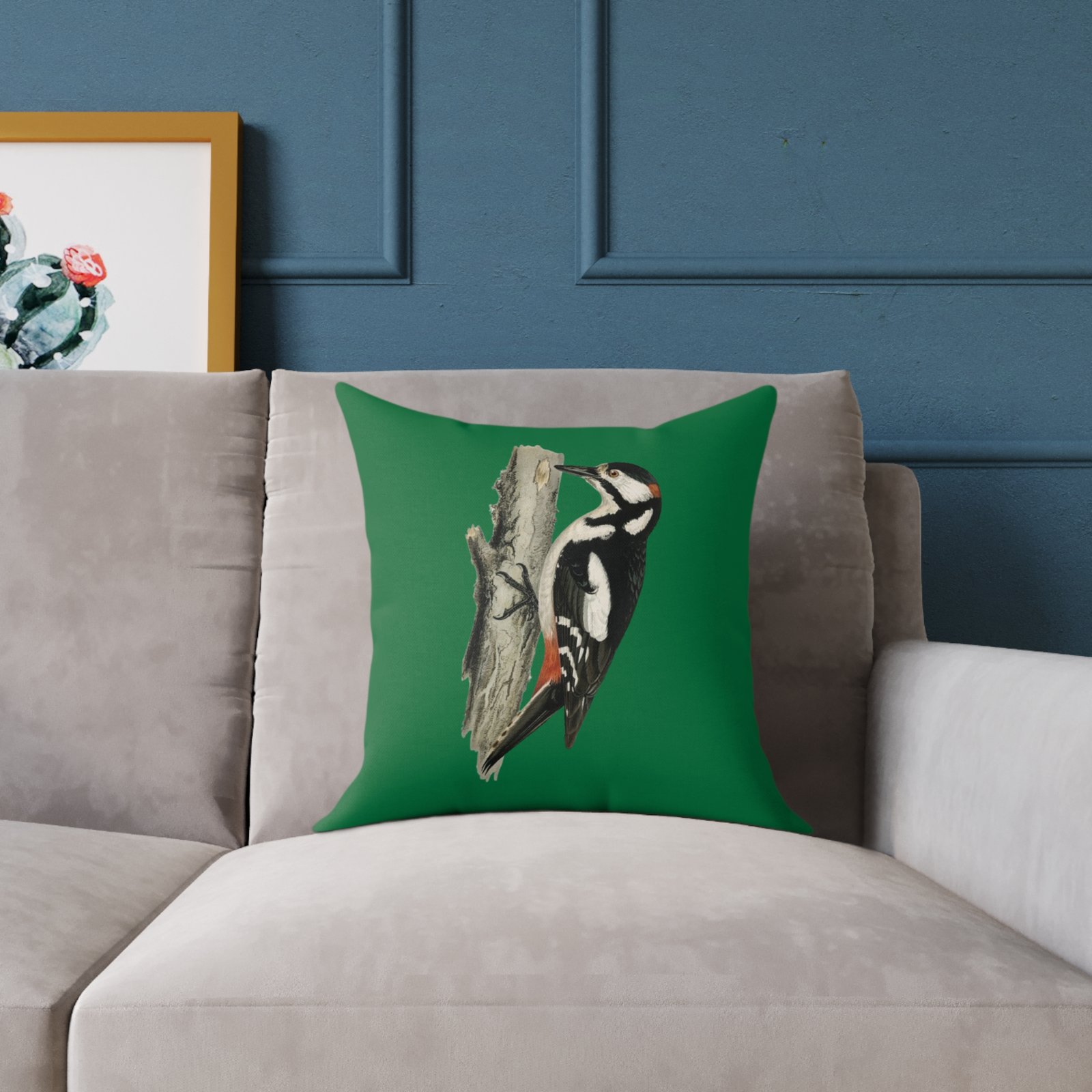Bird Design Square Poly Canvas Pillow - Image 3