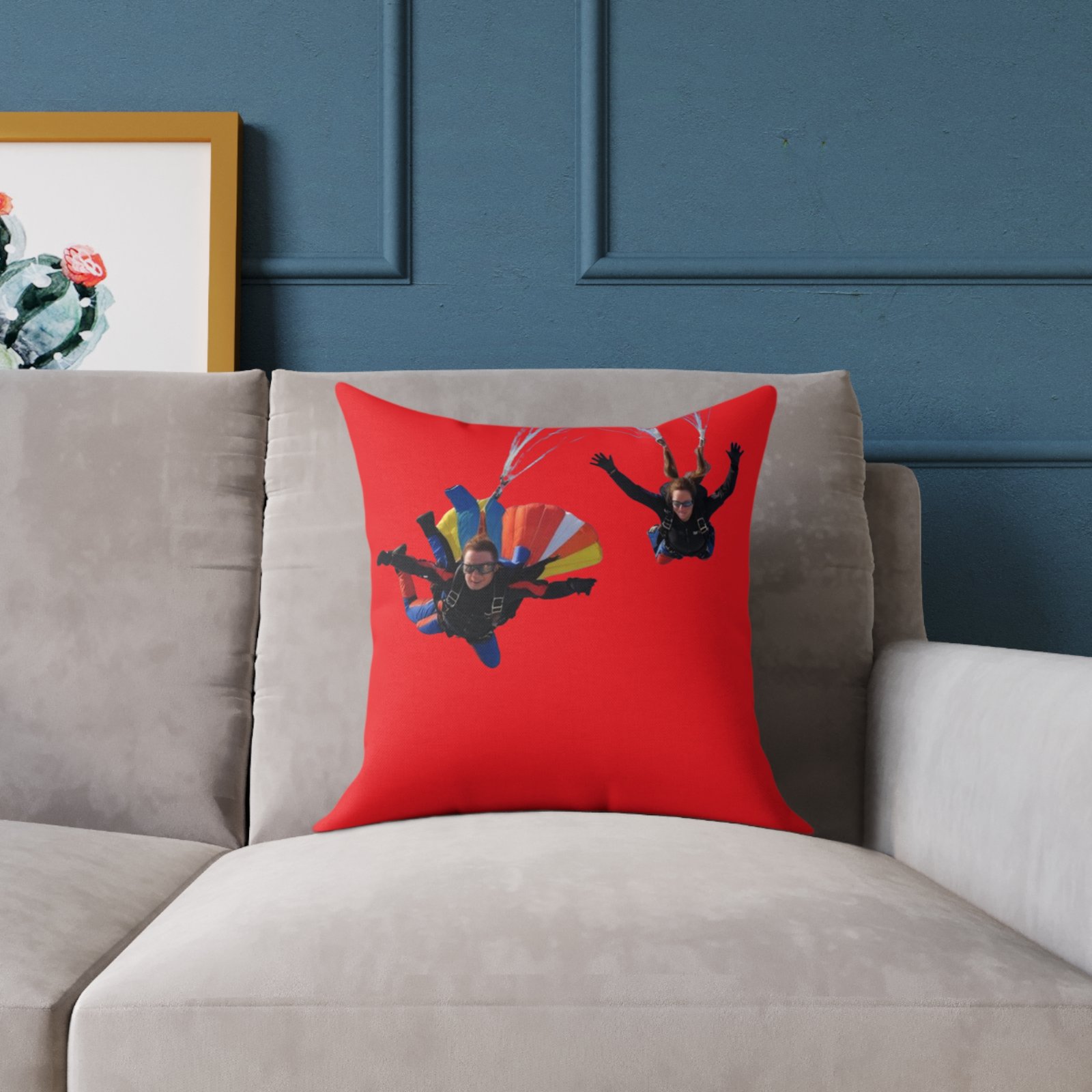 Parachuters Square Poly Canvas Pillow - Image 3