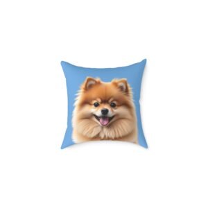 Pomeranian Dog Square Poly Canvas Pillow