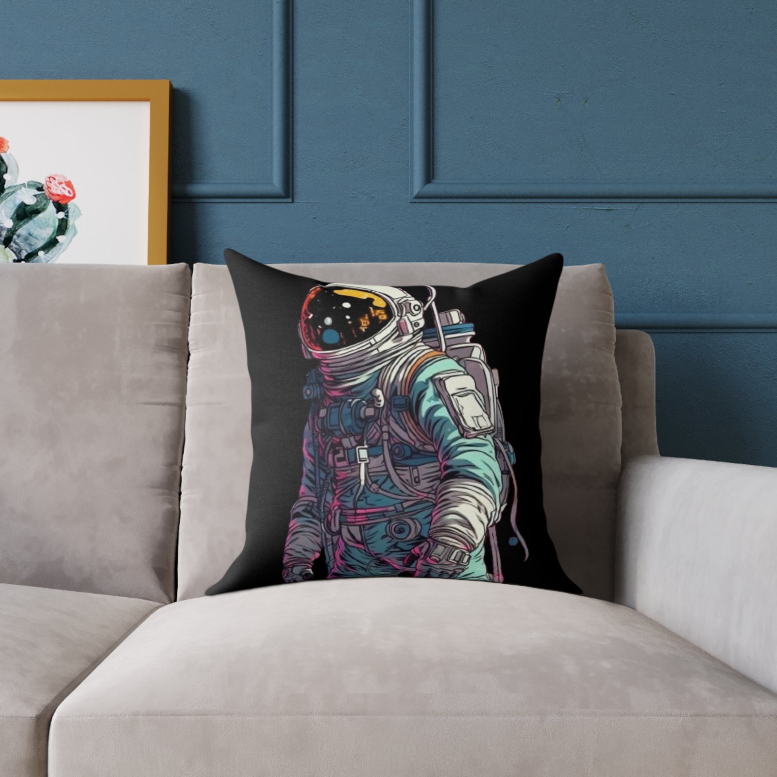 Astronaut Square Poly Canvas Pillow - Image 7