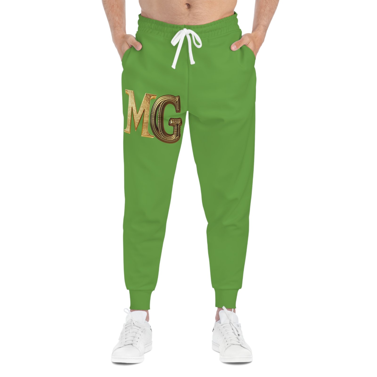 Athletic Joggers with MG Design, Comfortable Jogging Pants, Sportswear Gift, Activewear, Fitness Apparel, Red Joggers - Image 3