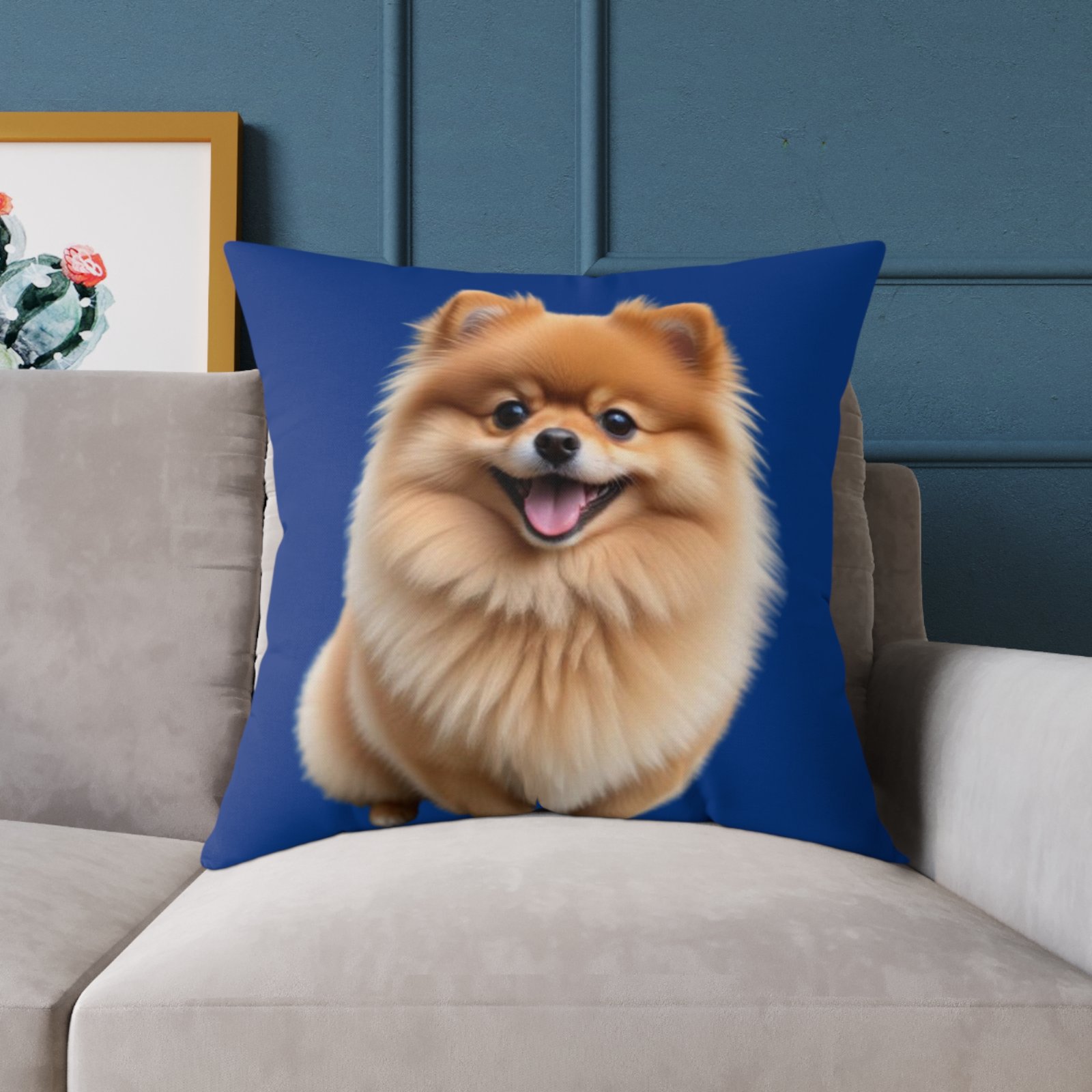Pomeranian Dog Square Poly Canvas Pillow - Image 19