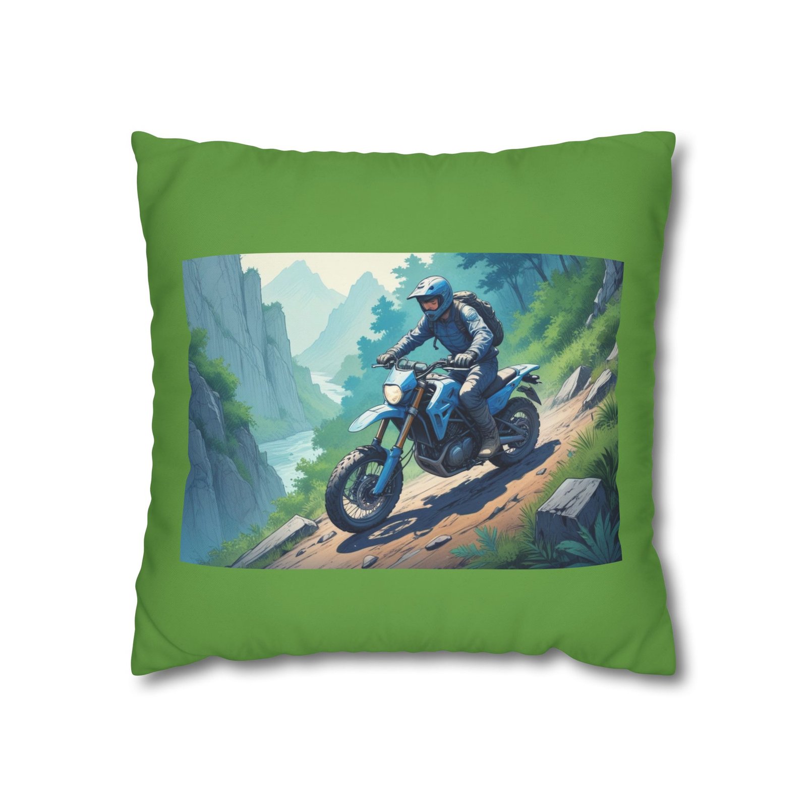 Scrambling Bikes Square Poly Canvas Pillowcase - Image 5