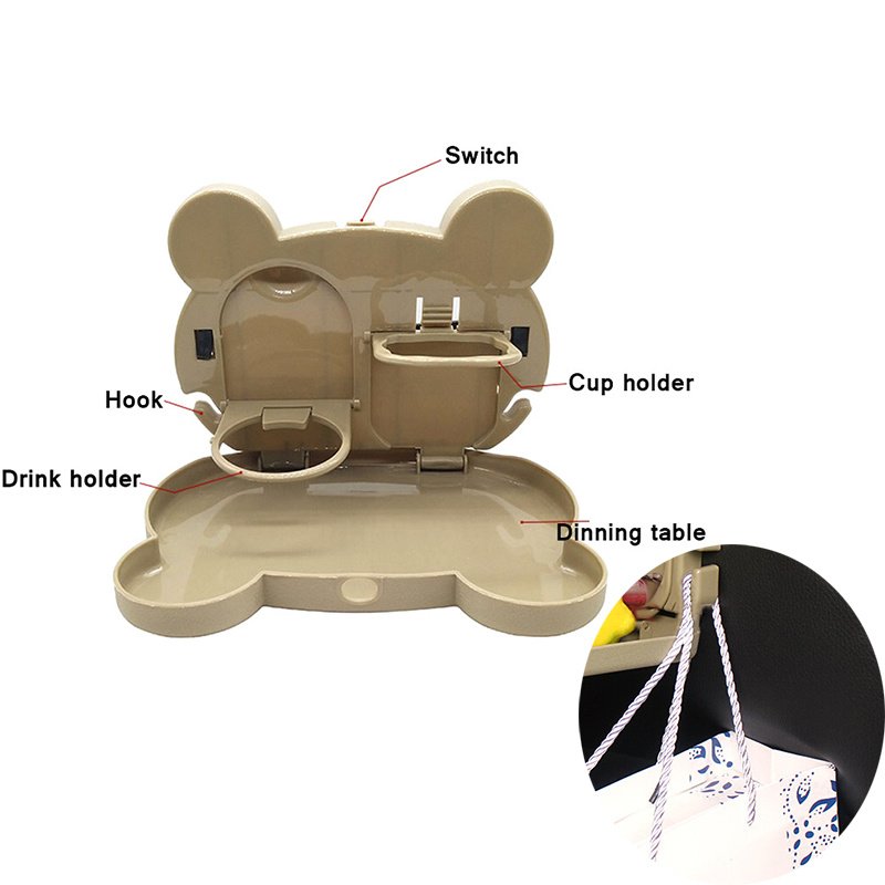Child Car Seat Table Car Seat Tray Storage Kids Toy Food Water Holder Children Portable Table For Car Baby Food Desk ABS - Image 2