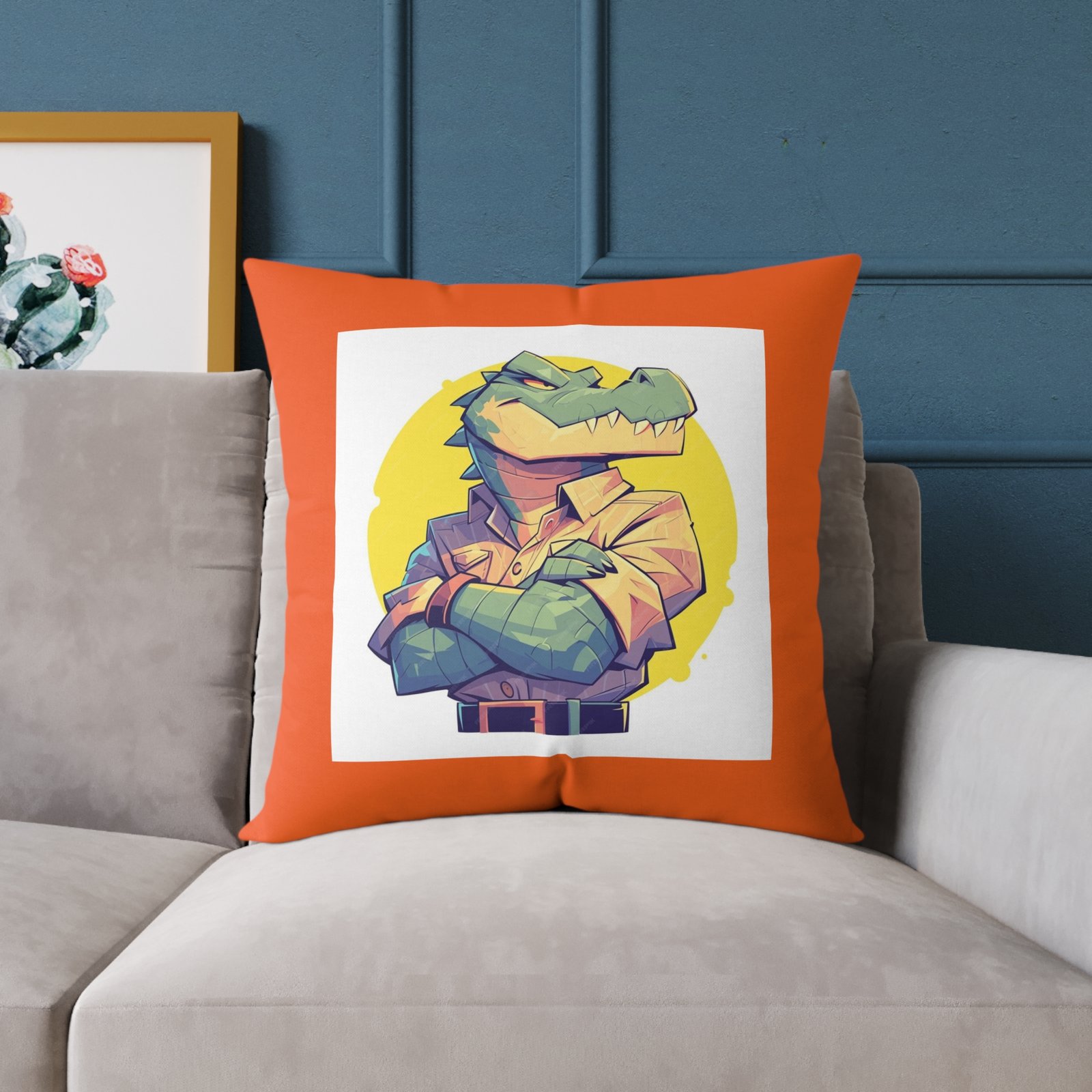 Dinassaur Square Poly Canvas Pillow - Image 15