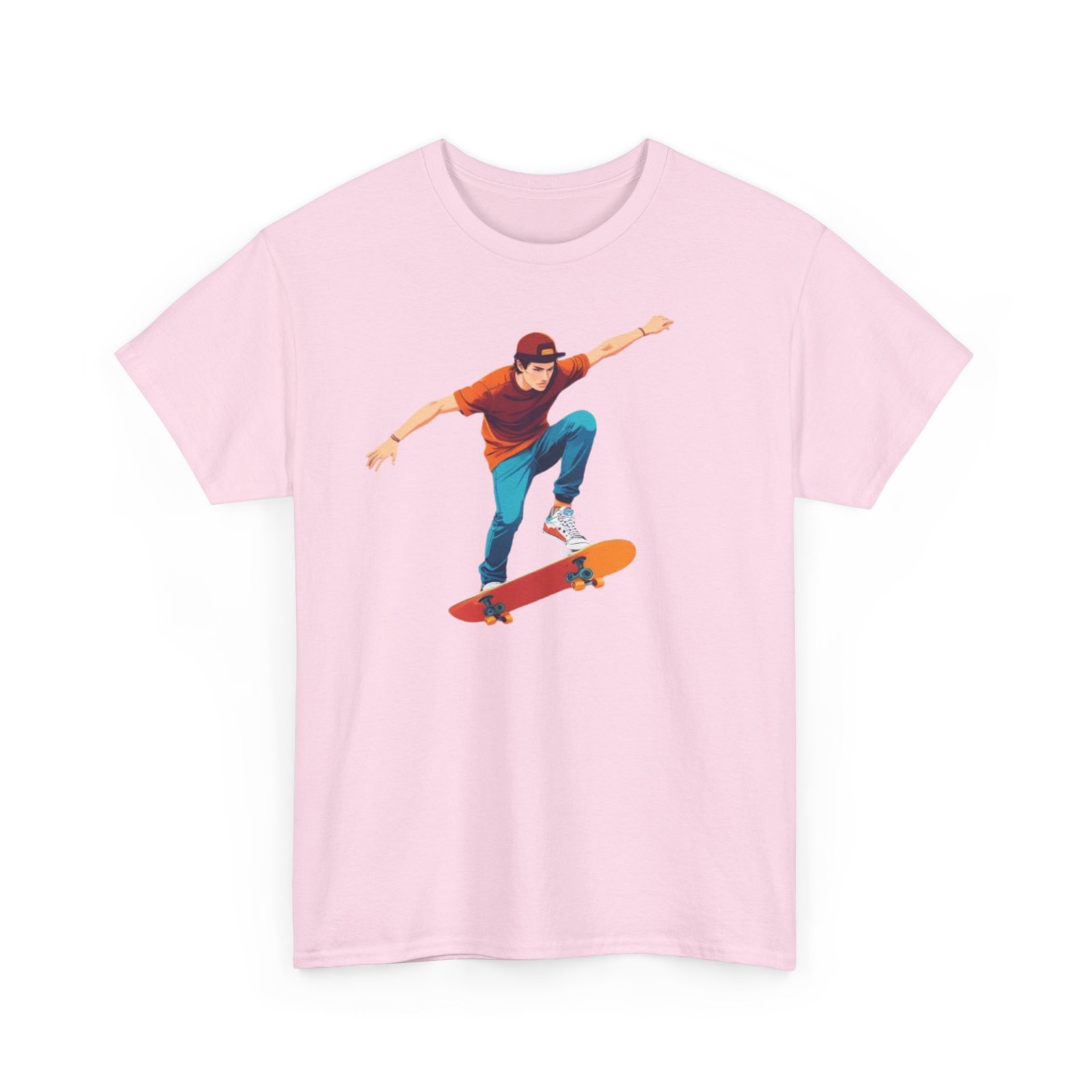 Skateboard Unisex Heavy Cotton Tee - Image 63