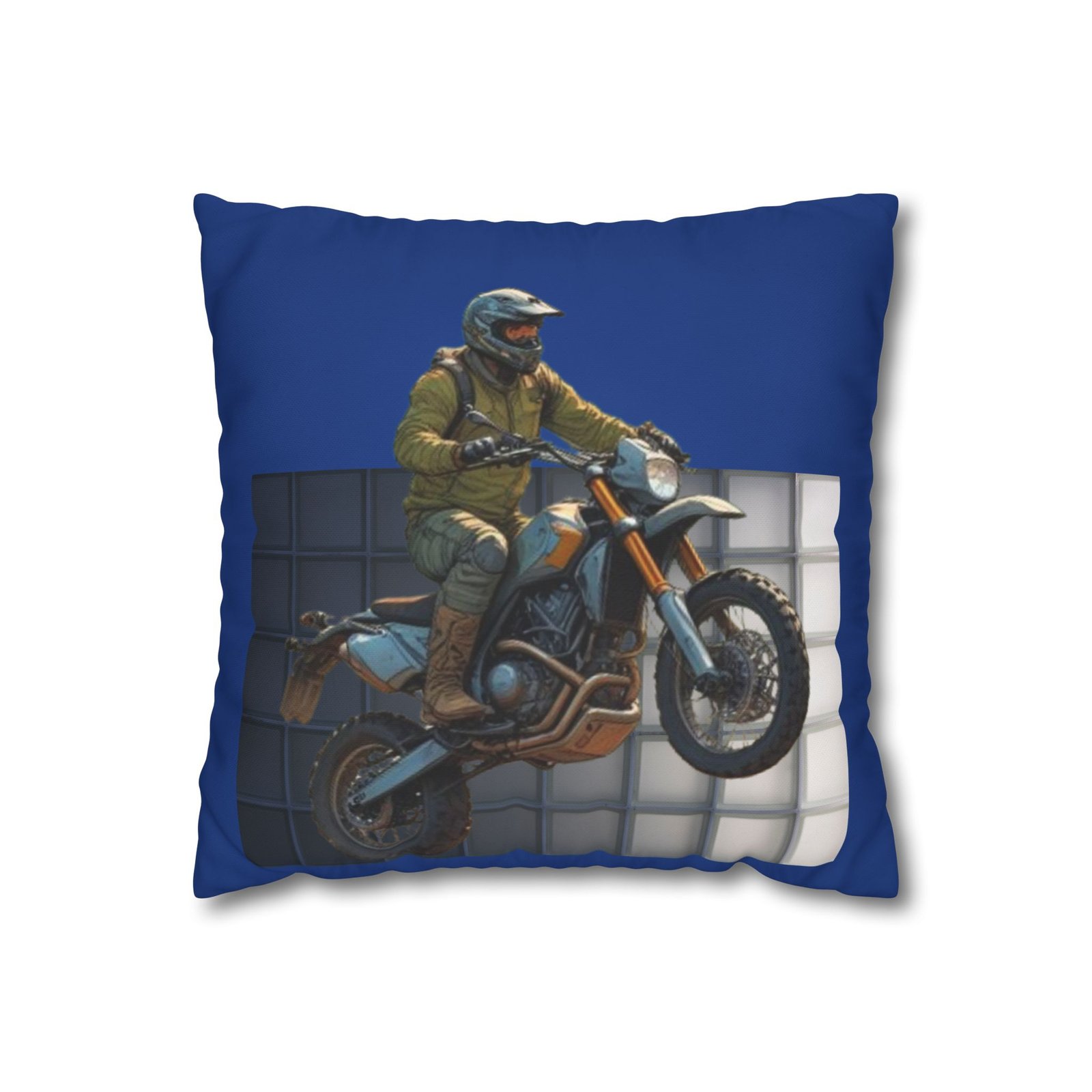 Scrambling Bikes Square Poly Canvas Pillowcase