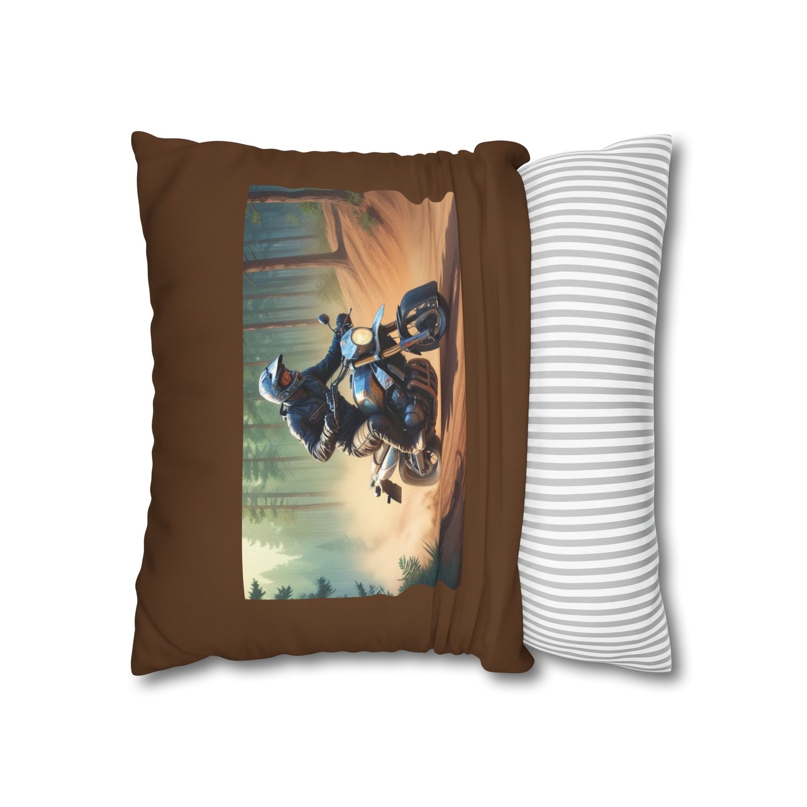 Scrambling Bikes Square Poly Canvas Pillowcase - Image 6